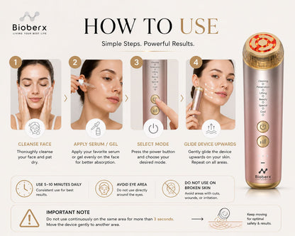 Bioberx RadianceLift Pro Multifunction Beauty Device | Lift, Glow & Deep Absorption Technology