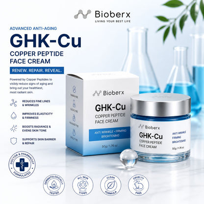 Bioberx GHK-Cu Copper Peptide Face Cream - Anti-aging, Firming & Skin Repair (50g)