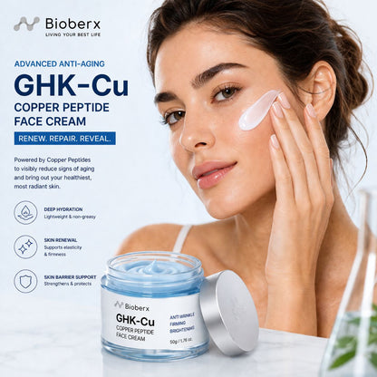 Bioberx GHK-Cu Copper Peptide Face Cream - Anti-aging, Firming & Skin Repair (50g)