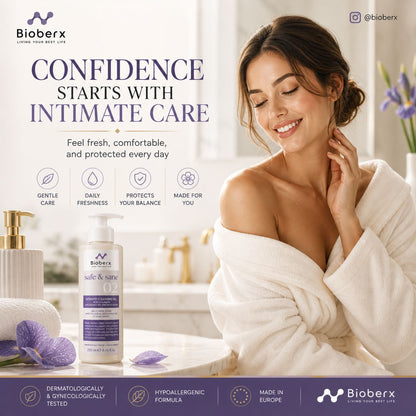 Bioberx Intimate Cleansing Gel with Collagen, Iris Isoflavones & Nano Silver - Gentle Daily Care