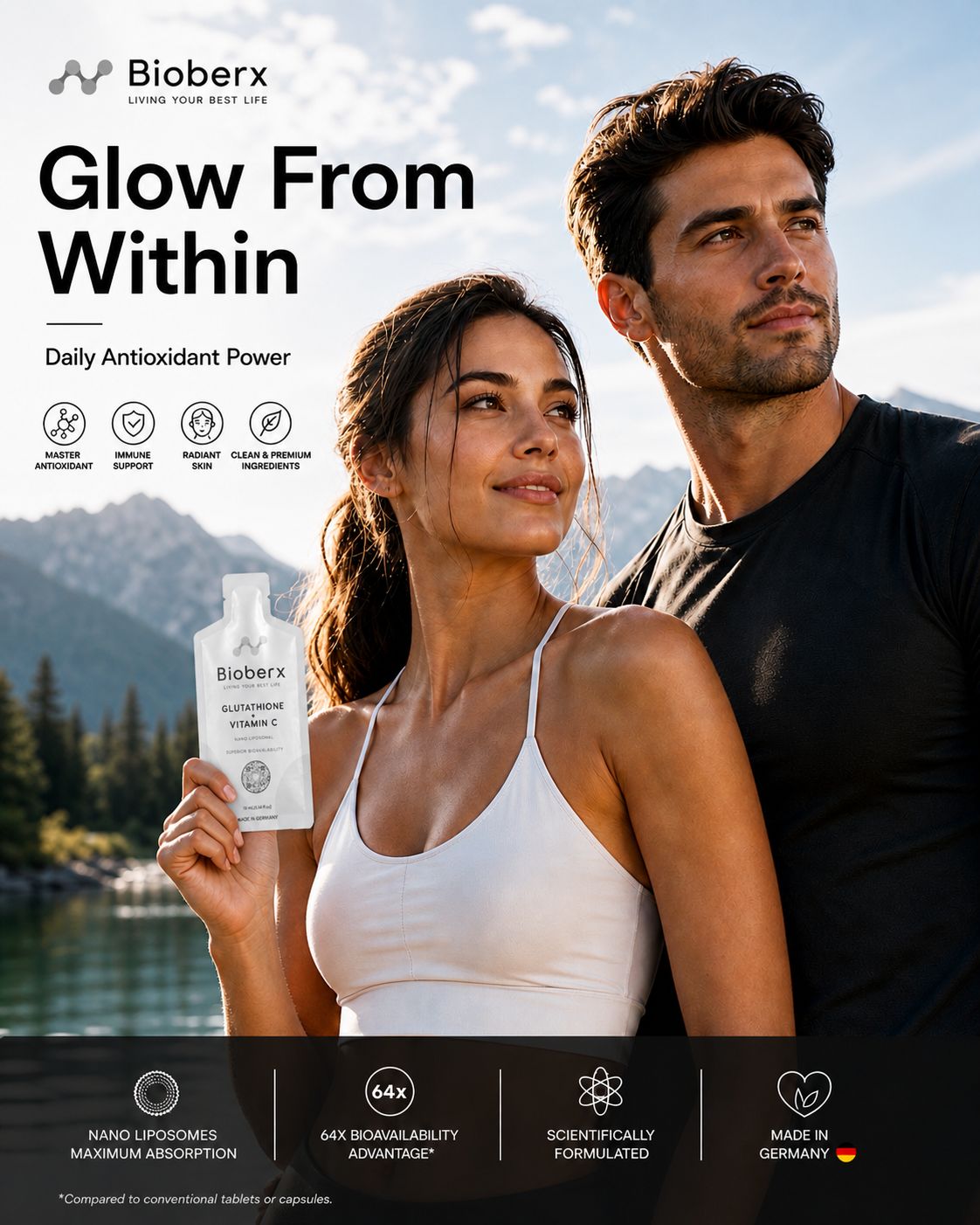 Liposomal Glutathione + Vitamin C | 64x Absorption | Bioberx Nano Liposomes BIOBERX | Living Your Best Life Liposomal Glutathione + Vitamin C | 64x Absorption | Bioberx Nano Liposomes BIOBERX | Living Your Best Life
