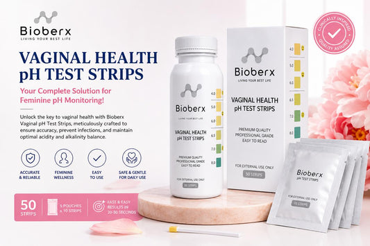 Bioberx Vaginal Health pH Test Strips (50 Professional-Grade Strips) | Feminine pH Monitor